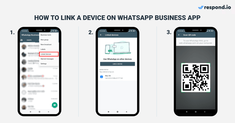 WhatsApp Business可以连接几个手机？ 登录界面截图