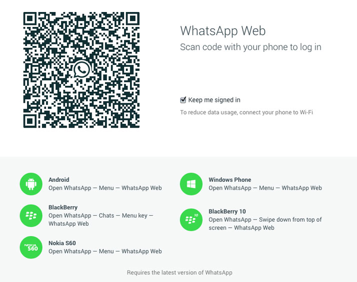 WhatsApp怎么扫码登录PC？ 页面展示图